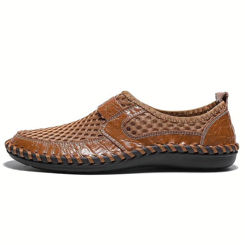 Men's Breathable Mesh Slip-on Loafers, Wear-Resistant Non-Slip Outdoor Shoes, Suitable for Hiking, Spring and Summer