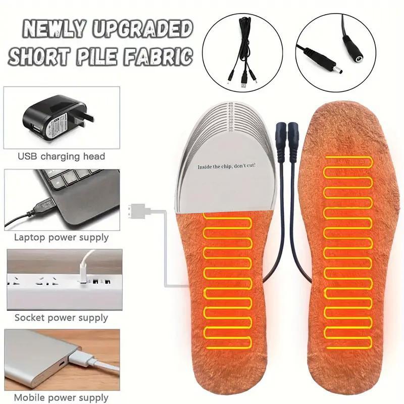 Electric Heating Insoles, USB Rechargeable Warm and Soft Comfort for Your Feet, Adjustable Size, Safe Voltage, Suitable for Men and Women, Christmas Gift