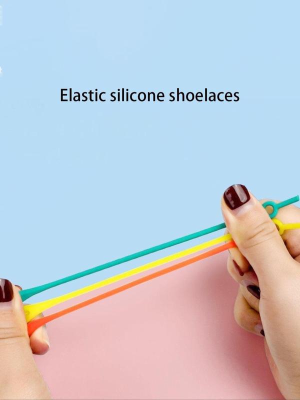 Elastic Silicone Shoelaces, Multicolor No Tie Shoelaces, Colorful Shoes Laces for Women & Men, Shoes Accessories for Daily Life