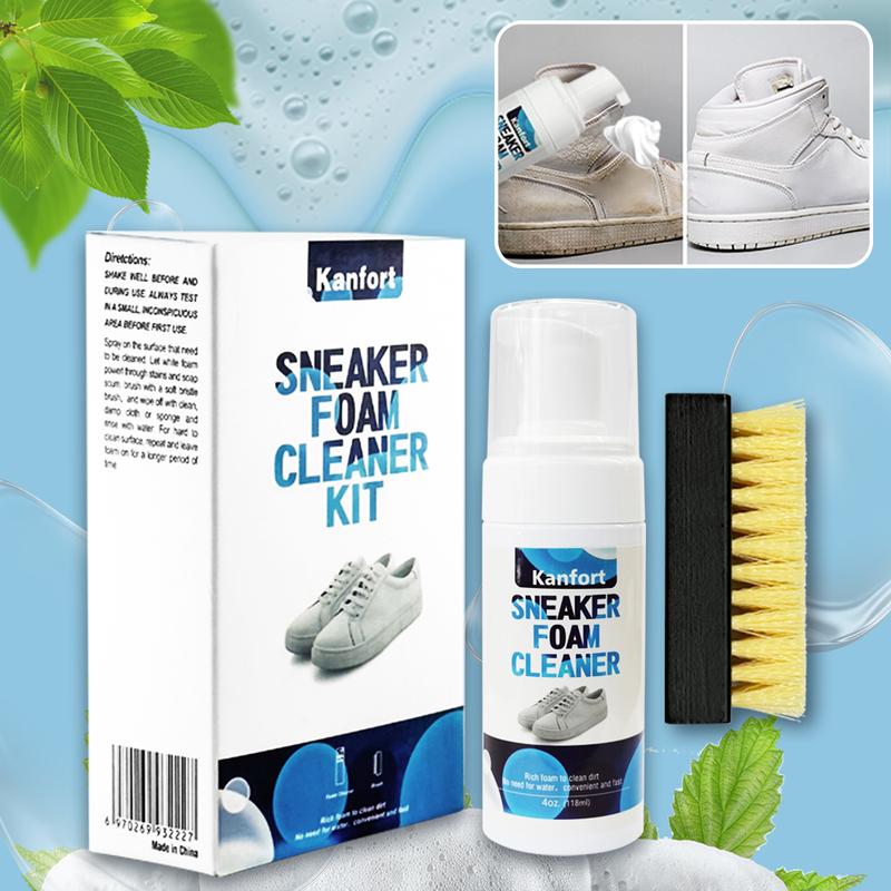 Multi-Function Foam Cleaner for White Shoes - Deep Cleaning & Fast Results, Effective Stain Removal, Neutral Shoe-Clean Formula, Safe for All Materials, Fresh Clean Scent, For Sneakers & Casual Shoes, Removes Yellowing, Whitening Action white shoe