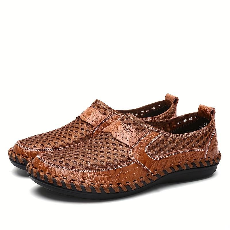 Men's Breathable Mesh Slip-on Loafers, Wear-Resistant Non-Slip Outdoor Shoes, Suitable for Hiking, Spring and Summer