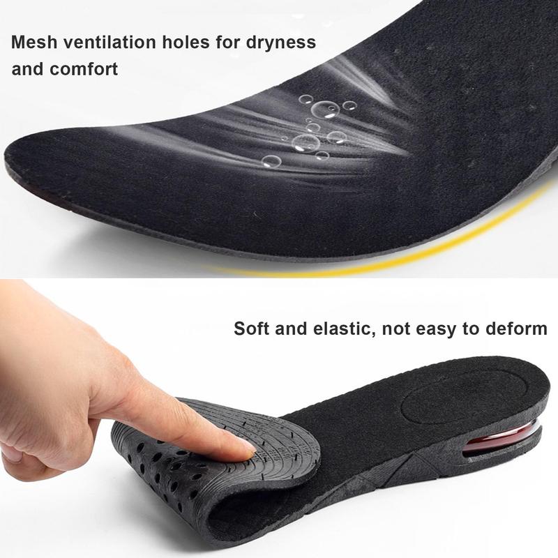 Height Increase Insoles for Men, 4 Layers Shoe Height Inserts to Make You Taller, Multi-Layer Invisible Boosting Lifts Soles for Women Kit with Air Cushion Heel Height 3.54 Inch