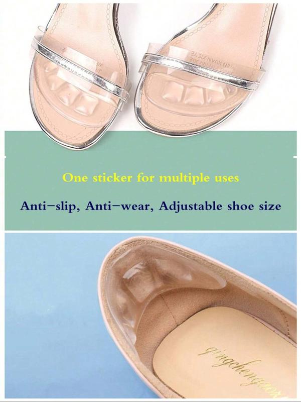 Anti-slip High Heel Pads for Sandals Heels, Silicone Gel Shoe Inserts for Women, Foot Cushion Protector To Prevent Inside Shoe Slipping, Rubbing, and Resizing