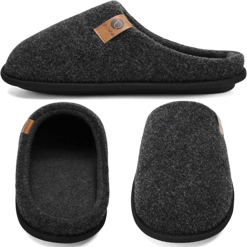 Mens Cozy Memory Foam Scuff Slippers Slip On Warm House Shoes Indoor Outdoor With Best Arch Support Size 7-15