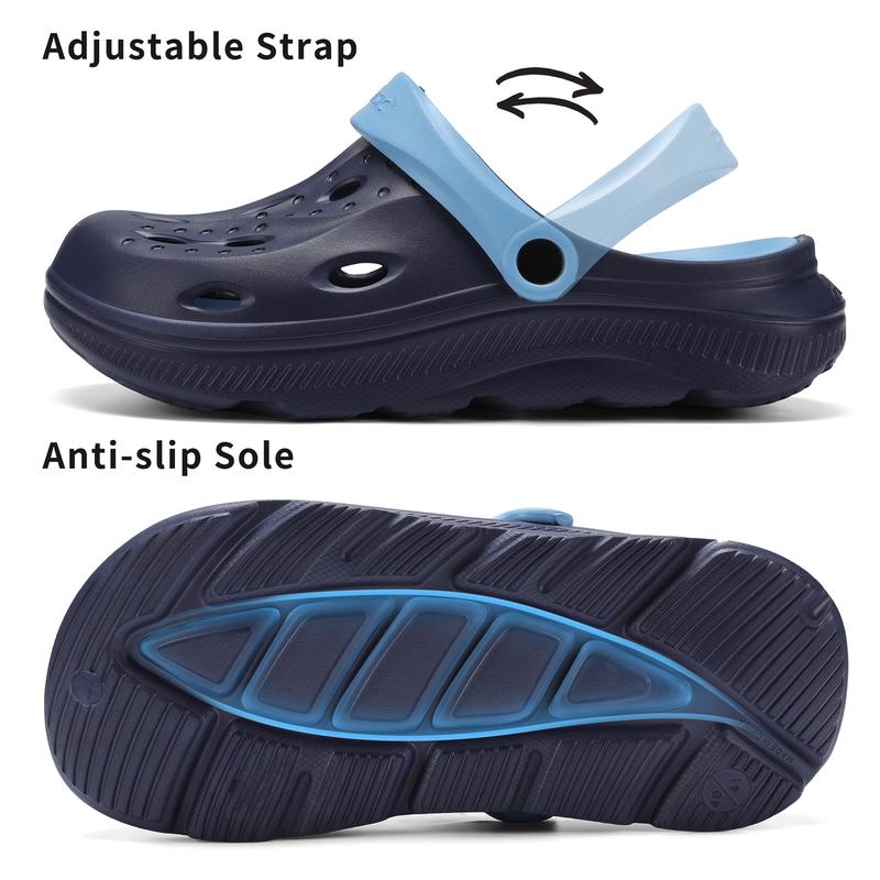 Men's and Women's Arch Support Clogs Garden Shoes Outdoor Beach Slippers with Removable Cushion Footbed