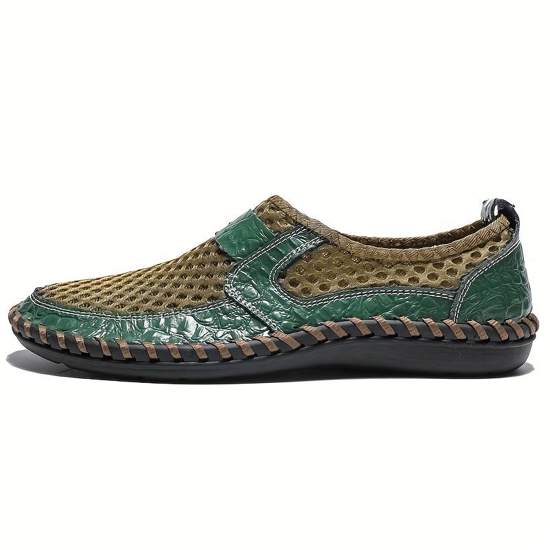 Men's Breathable Mesh Slip-on Loafers, Wear-Resistant Non-Slip Outdoor Shoes, Suitable for Hiking, Spring and Summer