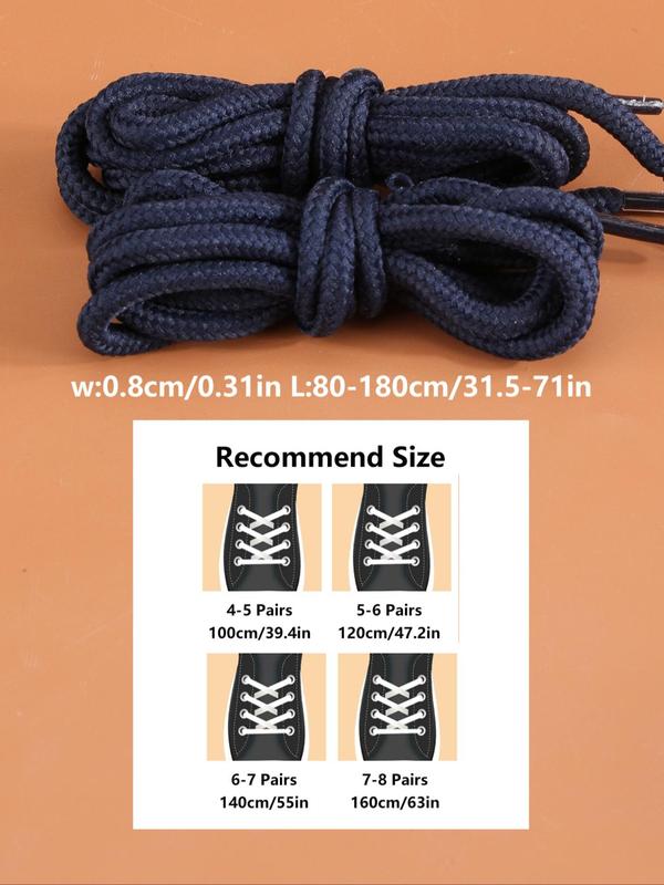 1 Pair Casual Plain Round Shoelaces, Non-slip High Elasticity Shoelaces for Outdoor, Shoes Shoelaces for Men and Women