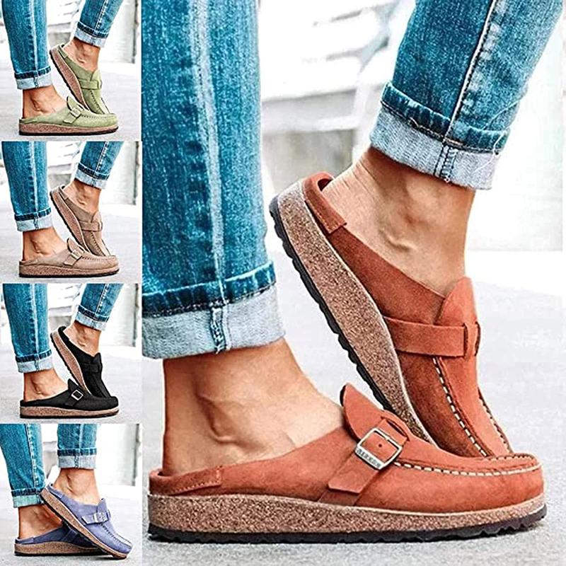 2024 Women Suede Clogs Mules Garden Loafer Shoes Memory Foam Slipper Casual  Sneakers Comfortable Slip on Sandals Anti-Slip Backless Home Office Walking Shoes Footwear Girl