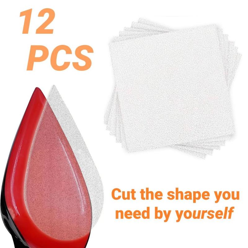 12 Pack Sole Protector Clear Stickers, for High Heel Shoes, Compatible for All Heels, 12 Sheets for 6 Pair of Shoes Sheets