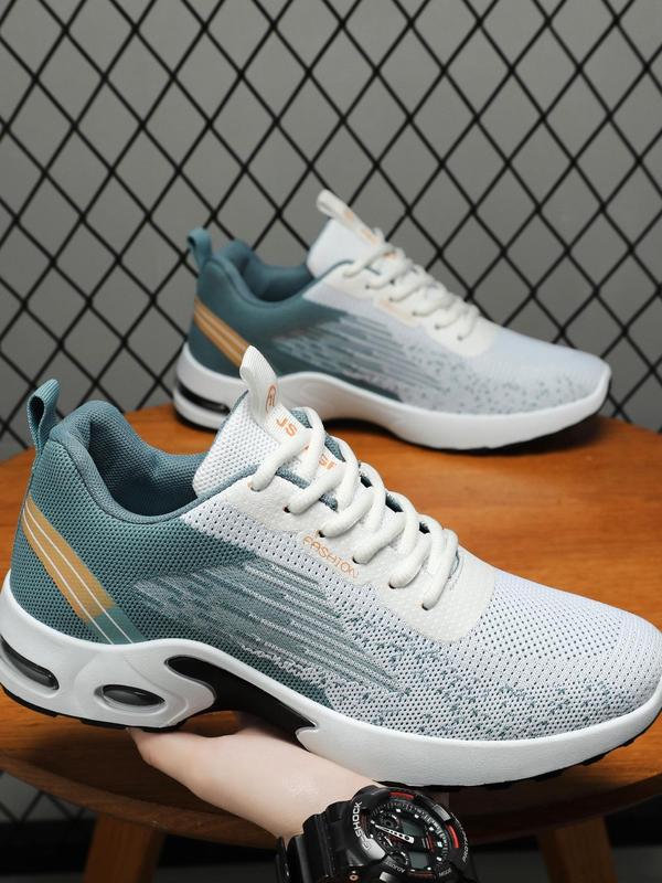 Men's Ombre Print Lace Up Low Top Athletic Shoes, Casual Comfortable Breathable Sports Running Shoes, All-match Basic Shoes for Daily Wear