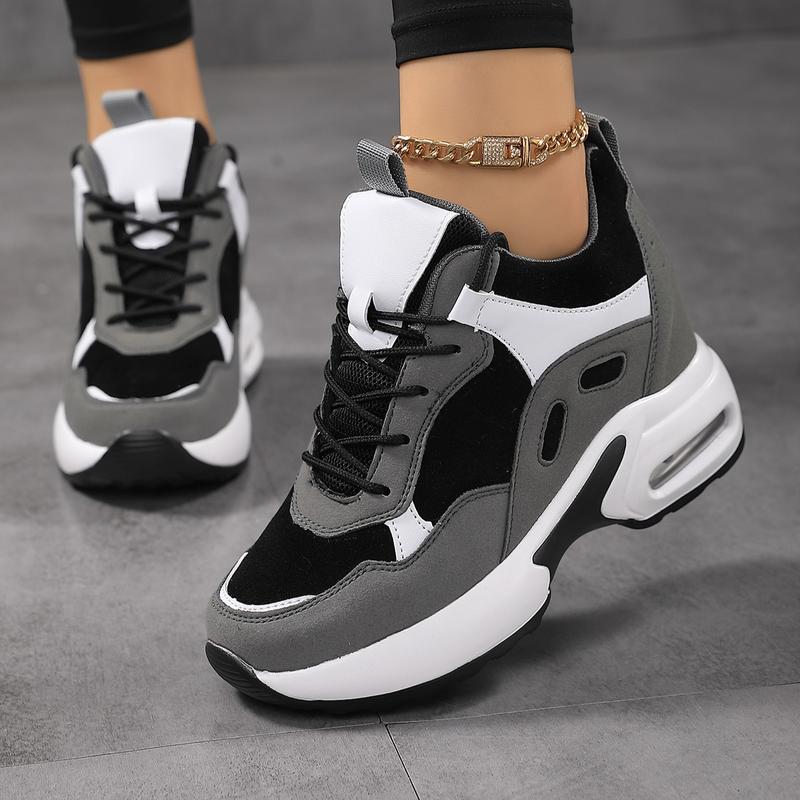 Black Friday 65%off Sosenfer Women's Fashion Colorblock Lace Up Low Top Sneakers,Casual Comfortabale Sports Runing Shoes