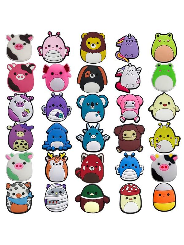 30pcs Cute Cartoon Pig Shaped Shoe Decoration for Clogs, Animal Design Shoe Charm for Party, Cute All-match Clogs Shoes Accessories for Daily Wear