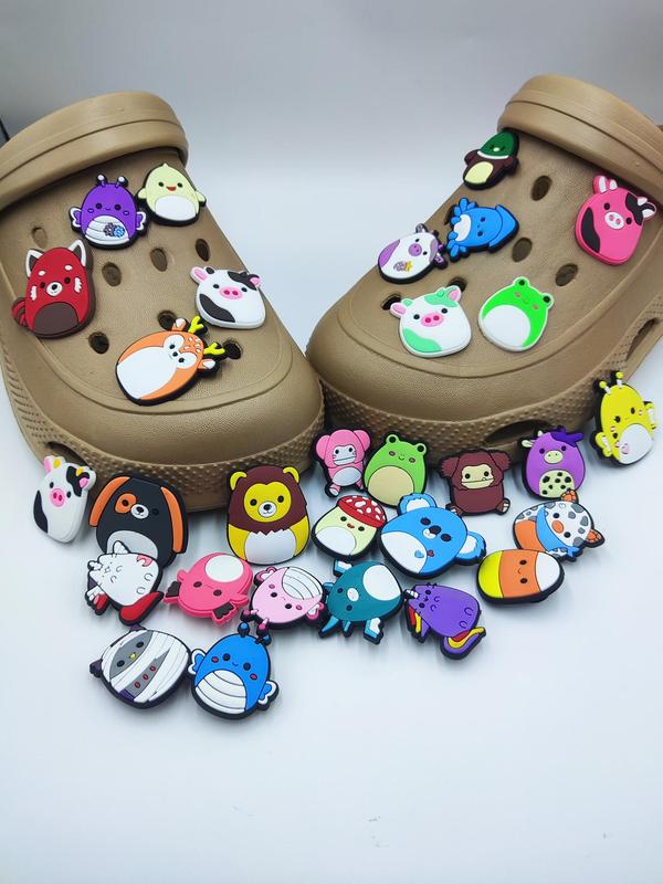 30pcs Cute Cartoon Pig Shaped Shoe Decoration for Clogs, Animal Design Shoe Charm for Party, Cute All-match Clogs Shoes Accessories for Daily Wear