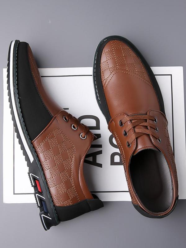 Men's Business Style Dress Shoes, Casual Comfortable Pu Leather Shoes, Breathable Soft-sole Shoes for Outdoor Walking Driving Shoes