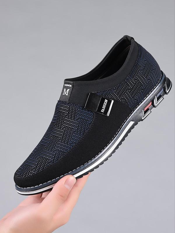 Men's Business Low Heel Slip on Dress Shoes, Casual Comfortable Breathable Shoes for Daily Wear, Lightweight Shoes for Men