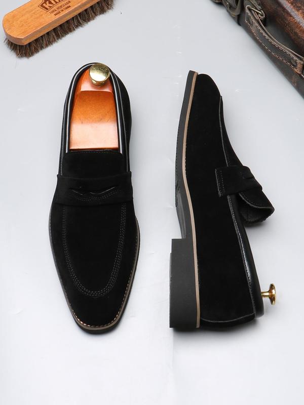 Men's Business Style Solid Color Slip on Loafer Shoes, Fashionable Comfortable Dress Shoes for Party, Daily Clothing Decor for Men