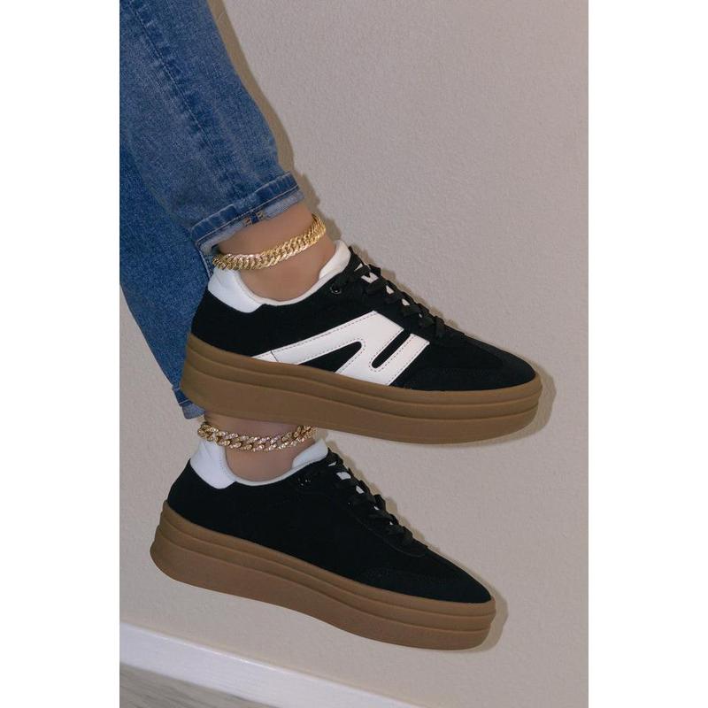 Pulse - Platform Sole Lace Up Sneakers For Women