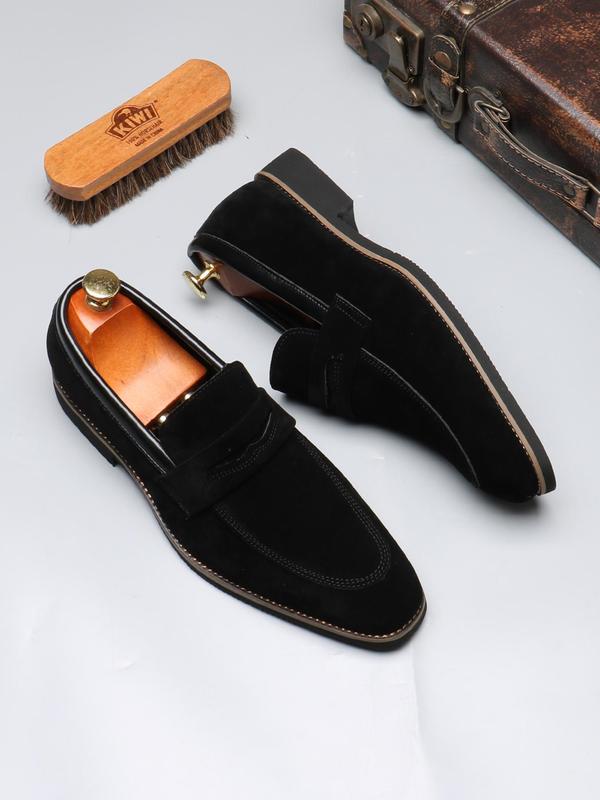 Men's Business Style Solid Color Slip on Loafer Shoes, Fashionable Comfortable Dress Shoes for Party, Daily Clothing Decor for Men