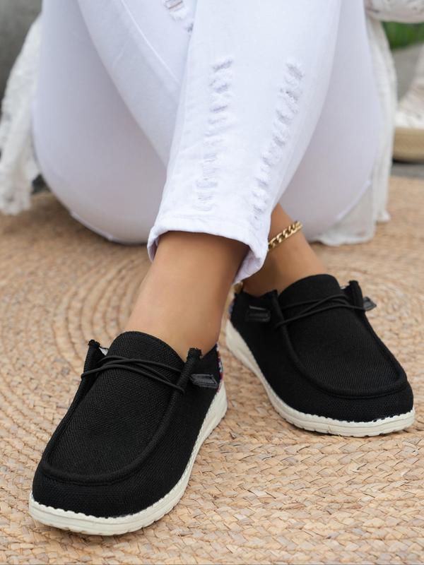 Summer Fashionable Solid Color Round Toe Slip-on Shoes, Designer Shoes, Casual Comfortable Versatile Sports Shoes, Trendy Lace up Shoes for Daily Wear