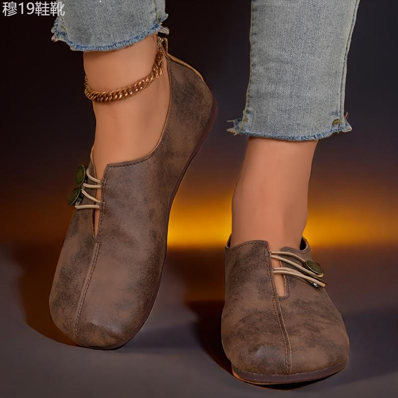 Stylish Round Toe Buckle Shoes - Soft Sole, Solid Color, Casual, Comfortable Single Shoes for Women - Perfect for Daily Wear Footwear Girl