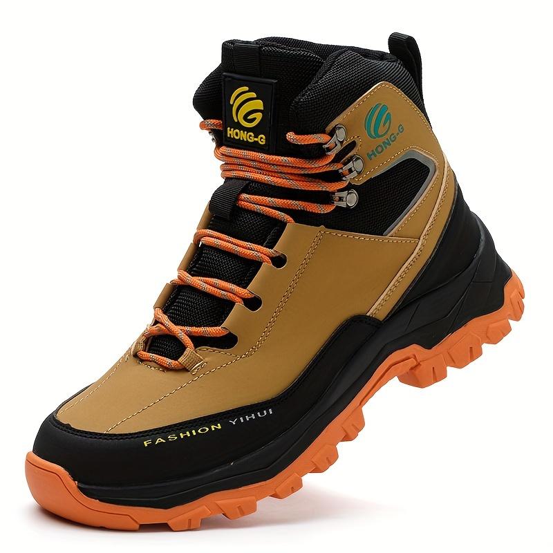 Stylish Men's Safety Work Shoes - Rugged and Durable High Top Steel Toe Puncture Resistant Super Comfortable Non-Slip Rubber Sole Boys Walking Shoes