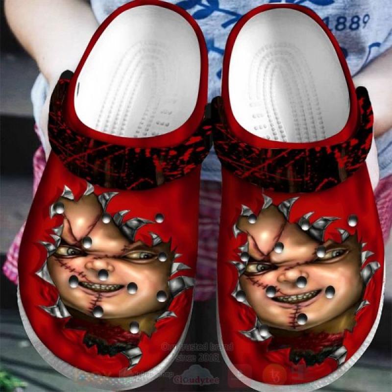 Chucky Horror Red Clog Shoes