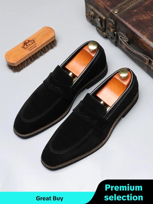 Men's Business Style Solid Color Slip on Loafer Shoes, Fashionable Comfortable Dress Shoes for Party, Daily Clothing Decor for Men