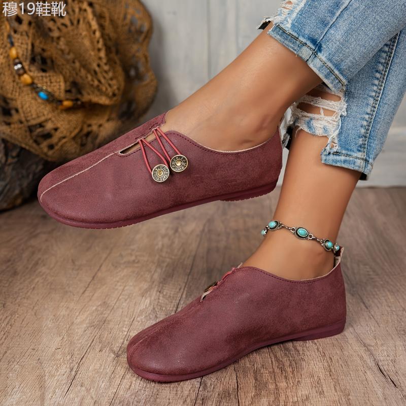 Stylish Round Toe Buckle Shoes - Soft Sole, Solid Color, Casual, Comfortable Single Shoes for Women - Perfect for Daily Wear Footwear Girl