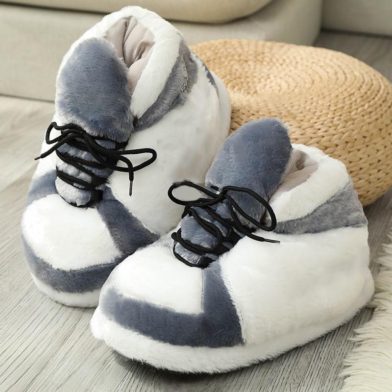 Cute Cartoon Animal Warm Home Plush Shoes Women's Men Winter Cotton Cute Shoes Woman Male Foam Sneakers Bread Fat Slippers