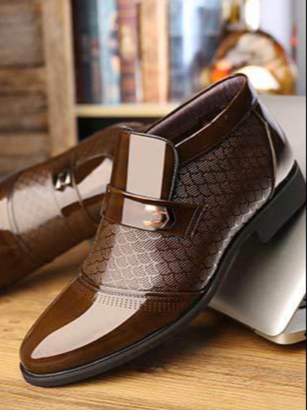 Men's Business Solid Color Slip on Dress Shoes, Fashionable Breathable Comfortable Shoes for Work Office, Male All-match Outdoor Shoes for Daily Wear