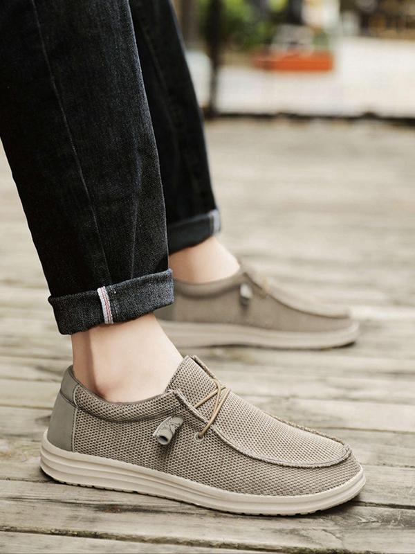 Men's Casual Breathable Comfortable Slip-on Loafers, Fashionable Round Toe Boat Shoes for Daily Wear, Lightweight Breathable Comfortable Shoes for Men