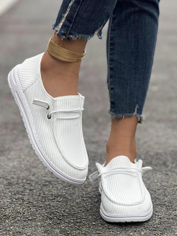 Women's Fashionable Plain Lace Up Low Top Sneakers, Casual Comfortable Breathable Non-slip Sports Shoes, Female All-match Round Toe Shoes for Daily Wear