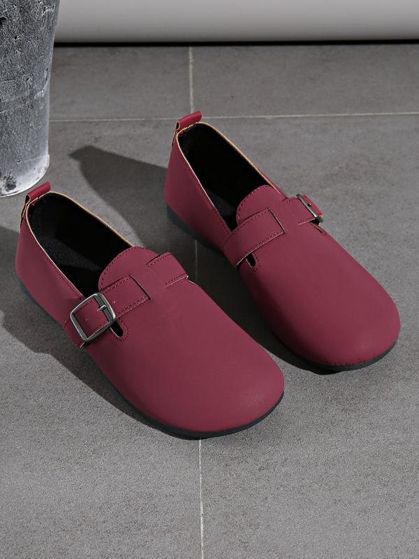 Women's Fashionable Plain Color Slip on Flats, Casual Comfortable Flat Shoes for Daily Wear, Lightweight Breathable Shoes for Women & Girls