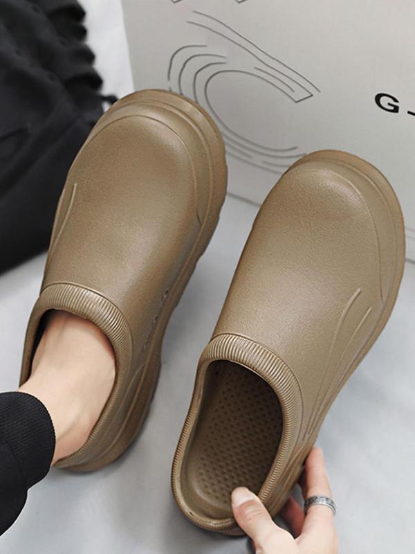 Men's Casual Solid Color Slides, Lightweight Breathable Comfortable Non-slip Slippers, Soft Clogs for Indoor & Outdoor Wear