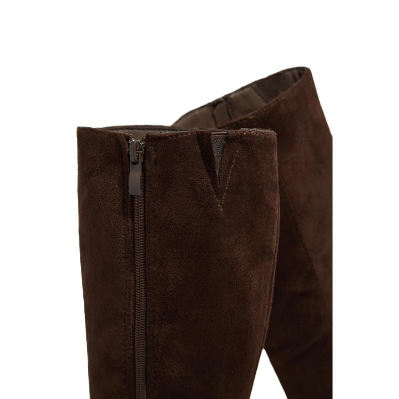 Stella Knee High Heel Boots - Brown