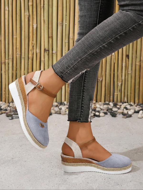 Women's Fashionable Plain Color Wedge Sandals, Casual Comfortable Platform Sandals for Beach, Fashion Shoes for Party, Daily Clothing Decor