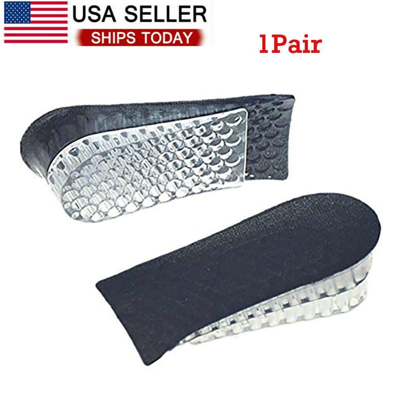 Silica gel Shoe Insole Lift Heel Inserts unisex 2 Layer Height Increase 1 pairs