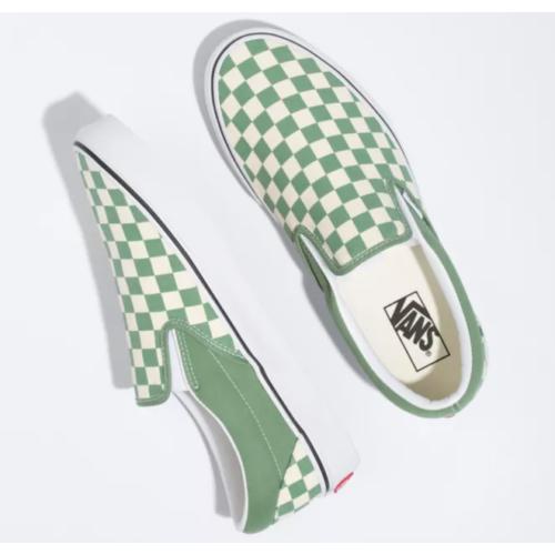 Vans Classic Slip On in Checkerboard Shale Green