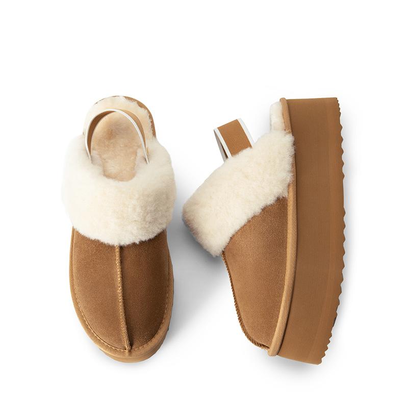 Dream Pairs FuzzyEasy Cuff Platform Water-repellent Slippers