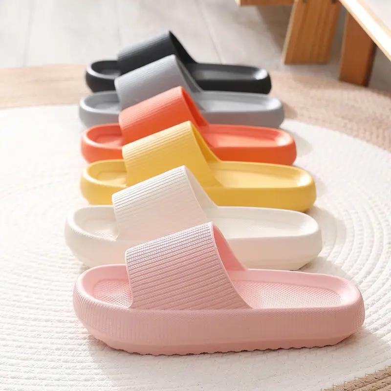 Cloud Slides for Women Men ，Quickly Dry Non-Slip Pillow Sandals, Soft Thick Sole Indoor and Outdoor Shower Slippers Footwear Shoe Comfort Active