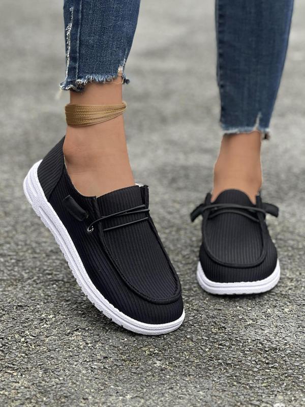 Women's Fashionable Plain Lace Up Low Top Sneakers, Casual Comfortable Breathable Non-slip Sports Shoes, Female All-match Round Toe Shoes for Daily Wear