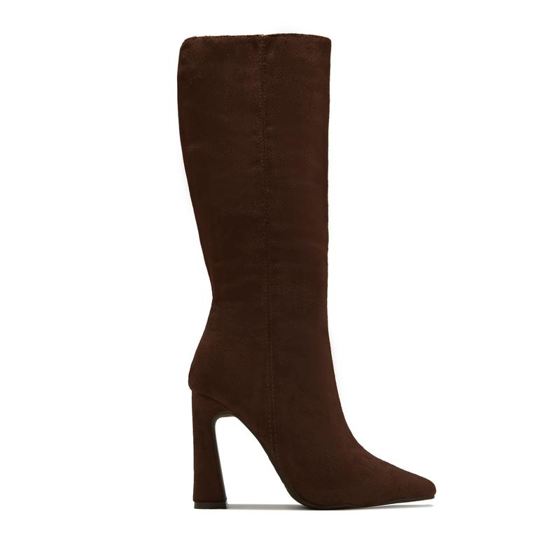 Stella Knee High Heel Boots - Brown