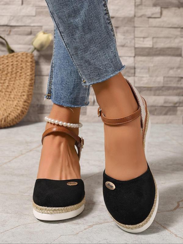 Women's Fashionable Plain Color Wedge Sandals, Casual Comfortable Platform Sandals for Beach, Fashion Shoes for Party, Daily Clothing Decor