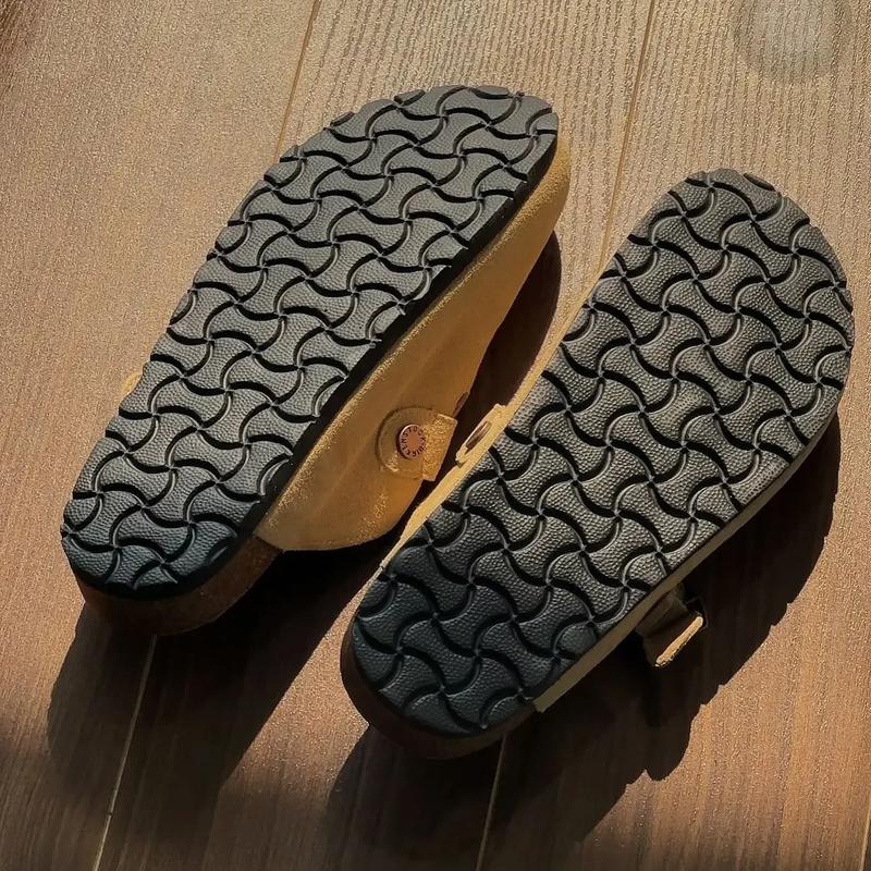 Birkenstock shoes for women British 2024 new spring and autumn thick-soled Birkenstock toe half slippers to wear slip-on slip-ons