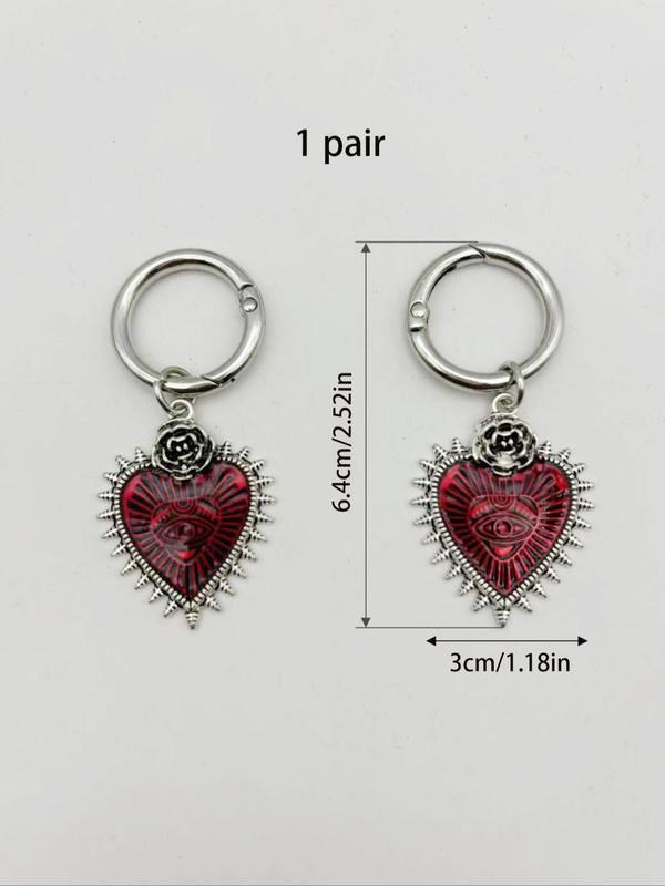 Punk Style Heart Shaped Eye Design Shoe Charms, Fashionable Gothic Style Shoes Decorations for Women & Men, Trendy All-match Accessories for Boots Decor