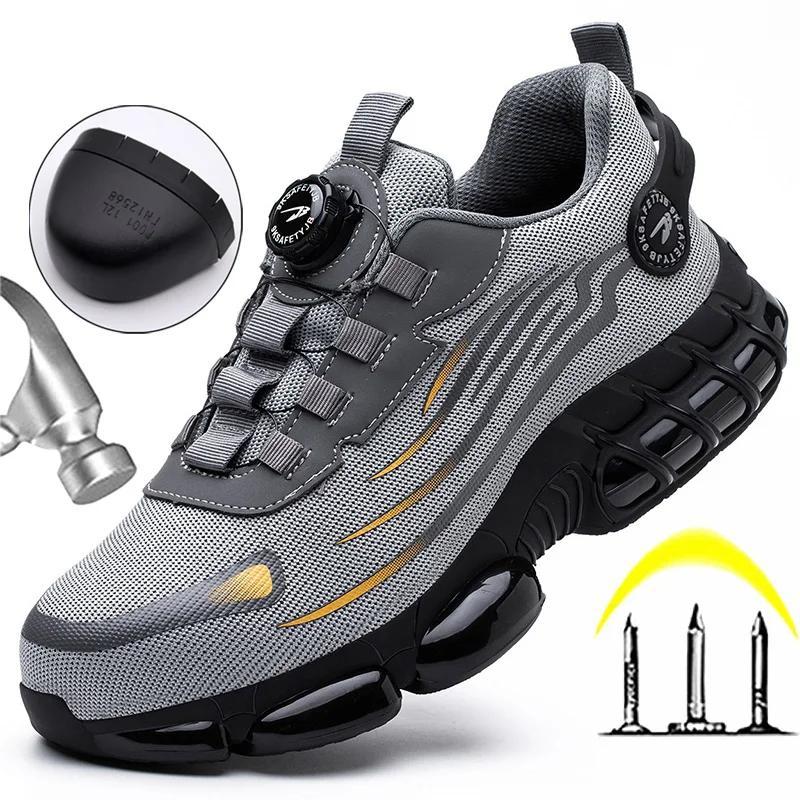 Men's Anti-fall & Anti-puncture Work Shoes, Fashionable Safety Shoes for Men, Steel Toe Shoes, Casual Comfortable Breathable Sports Shoes for Daily Wear, Outdoor Sport Safety Shoes