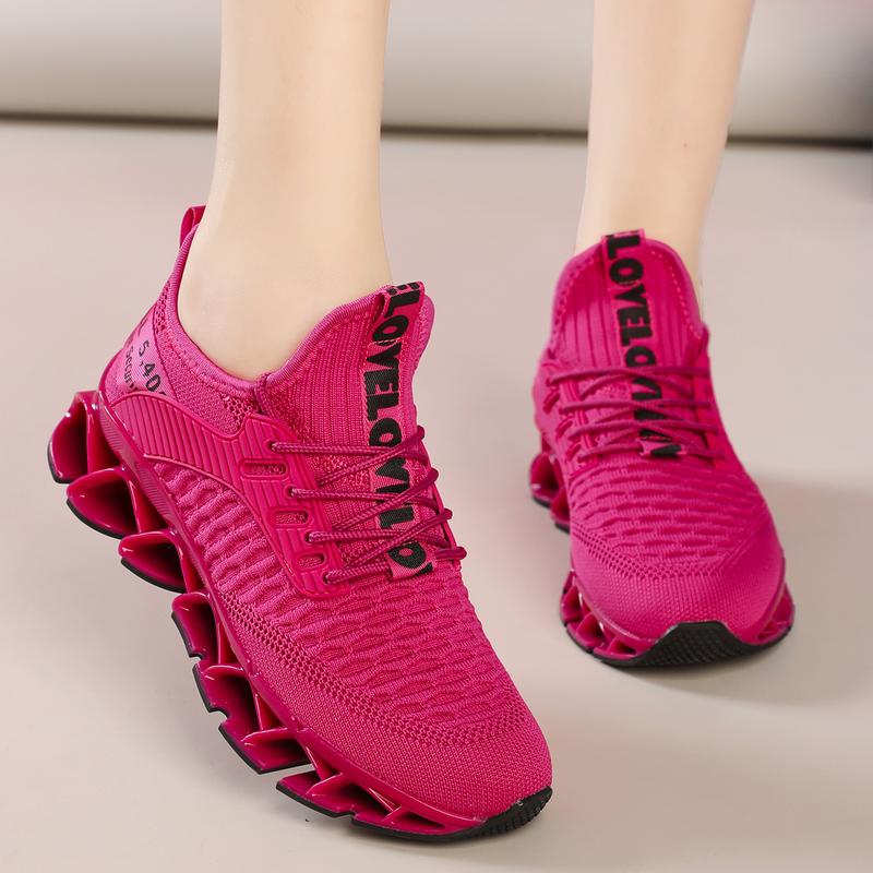 Womens Running Shoes Blade Tennis Walking Fashion Sneakers Breathable NonSlip Gym Sports Work Trainers，Knitted Mesh Breathable AndComfortable Platform Sneakers