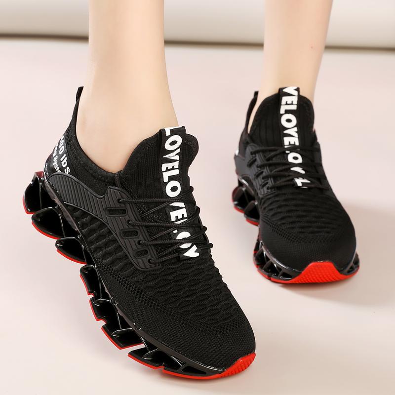 Womens Running Shoes Blade Tennis Walking Fashion Sneakers Breathable NonSlip Gym Sports Work Trainers，Knitted Mesh Breathable AndComfortable Platform Sneakers