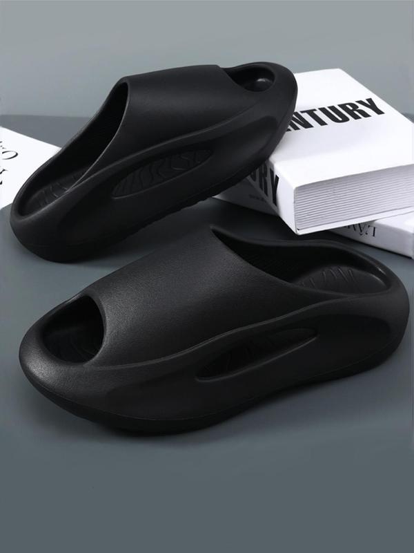 Men's Summer 2024 Casual Comfort Fish Mouth Shape Design Slides for Boys, Non-slip Soft Cushioned Slippers, Adjustable Open-toed Slides for Walking Shoes for Back To School Wear