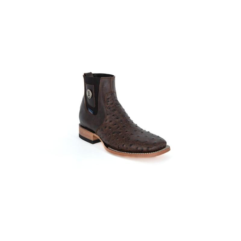 Ostrich Ranch Print Square Toe Men's Botin FINAL SALE